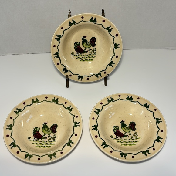 Metlox Poppytrail Fruit Dessert Sauce Bowls USA Homestead Provincial Rooster 6” - Picture 11 of 11